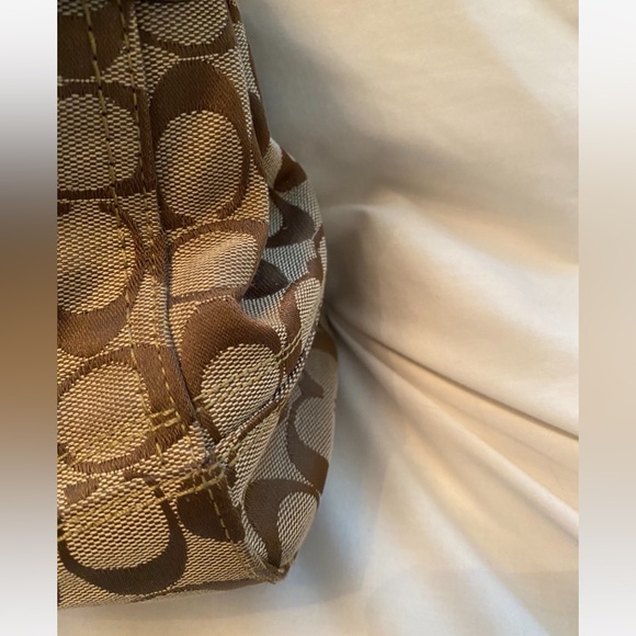 Coach Hampton Signature Braided Leather Logo Canvas Satchel - Picture 9 of 14